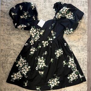 Floral Puff Sleeve Babydoll Mini Dress